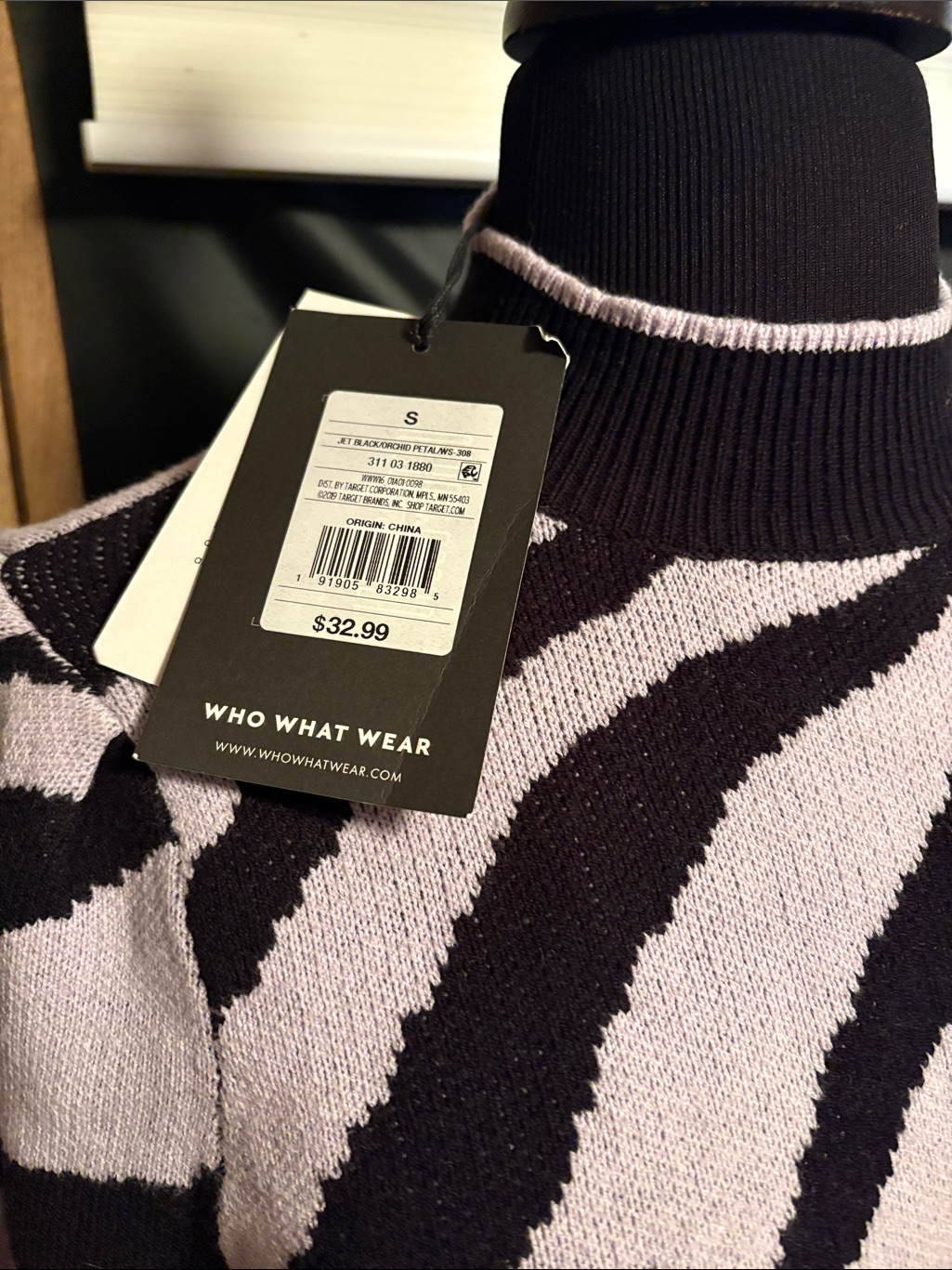 Nwt Black And Light Pink Zebra Print Women’s Sweater By Who What Wear — image 3 of 8